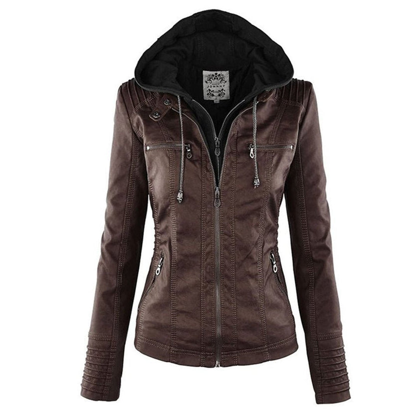 Bergljot | Women's Hooded Leather Jacket
