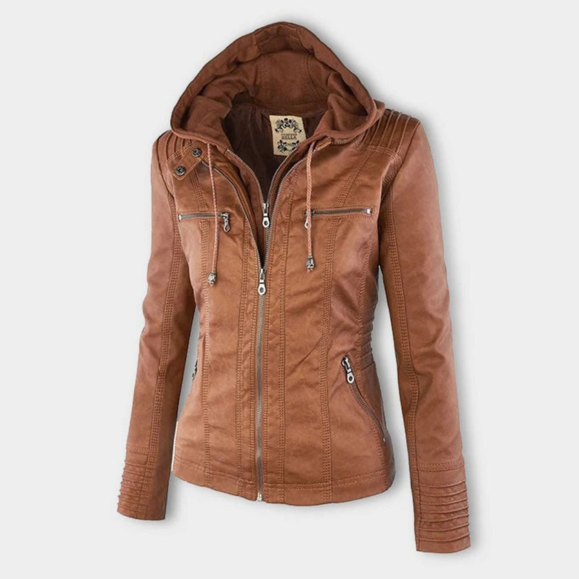 Bergljot | Women's Hooded Leather Jacket