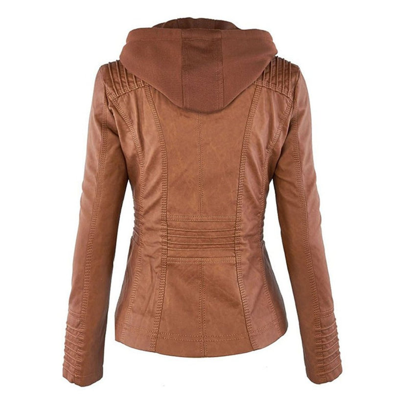 Bergljot | Women's Hooded Leather Jacket