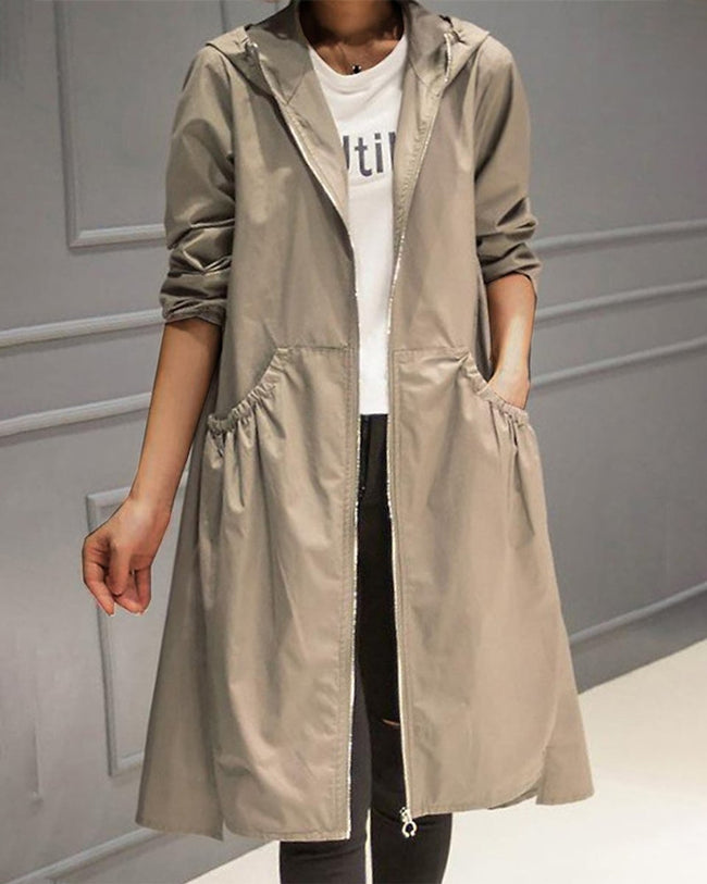 Bonnie | Long Hooded Trench Coat for Women