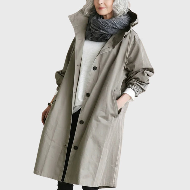 Amber | Long Hooded Trench Coat for Women