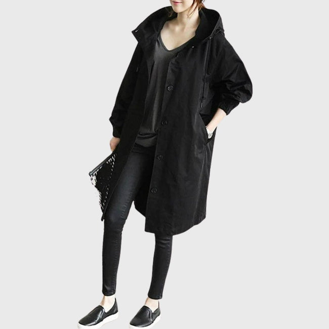 Amber | Long Hooded Trench Coat for Women