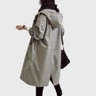 Trench Coat Women Hooded Waterproof Relaxed Fit Long