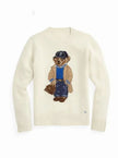 Faye | Women's Jumper Knit Bear Motif Crew-Neck Pullover Sweater with Striped for Everyday