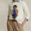 Faye | Women's Jumper Knit Bear Motif Crew-Neck Pullover Sweater with Striped for Everyday