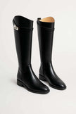 Eleanor | Women's Knee-High Leather-Look Buckle Strap Riding Boots