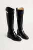 Eleanor | Women's Knee-High Leather-Look Buckle Strap Riding Boots
