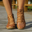 Madison | Women's Lace-Up Side-Zip Flat Ankle Knee High Boots