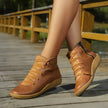 Madison | Women's Lace-Up Side-Zip Flat Ankle Knee High Boots