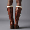 Maia | Women's Lace-Up Studded Block-Heel Knee-High Boots