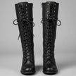 Maia | Women's Lace-Up Studded Block-Heel Knee-High Boots