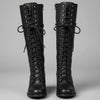 Maia | Women's Lace-Up Studded Block-Heel Knee-High Boots
