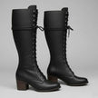 Maia | Women's Lace-Up Studded Block-Heel Knee-High Boots