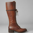 Maia | Women's Lace-Up Studded Block-Heel Knee-High Boots