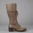 Maia | Women's Lace-Up Studded Block-Heel Knee-High Boots