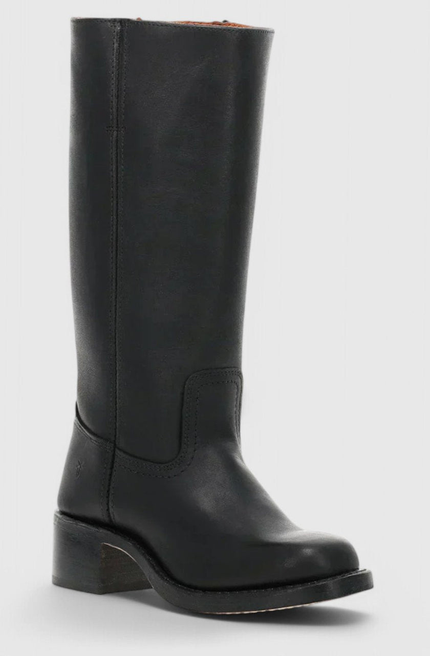 Knee High Boots Leather Stacked Low Heel Tall Winter Boots | Manon