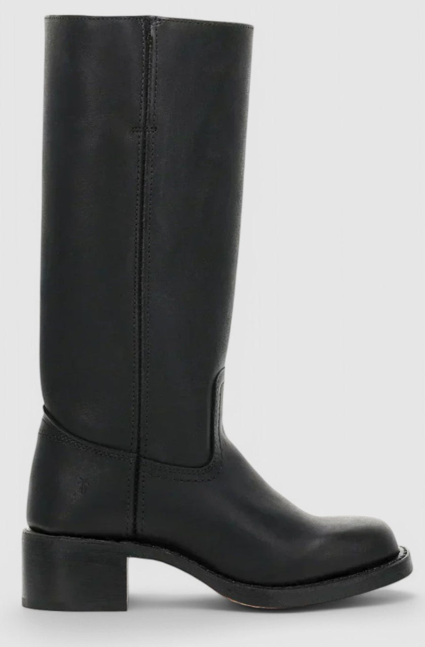 Knee High Boots Leather Stacked Low Heel Tall Winter Boots | Manon