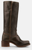 Knee High Boots Leather Stacked Low Heel Tall Winter Boots | Manon