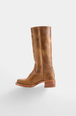 Knee High Boots Leather Stacked Low Heel Tall Winter Boots | Manon