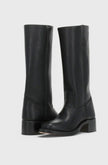 Knee High Boots Leather Stacked Low Heel Tall Winter Boots | Manon