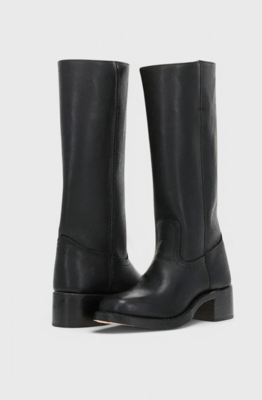 Knee High Boots Leather Stacked Low Heel Tall Winter Boots | Manon
