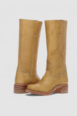 Knee High Boots Leather Stacked Low Heel Tall Winter Boots | Manon
