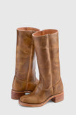 Knee High Boots Leather Stacked Low Heel Tall Winter Boots | Manon