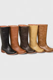 Knee High Boots Leather Stacked Low Heel Tall Winter Boots | Manon