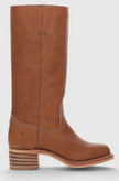 Knee High Boots Leather Stacked Low Heel Tall Winter Boots | Manon