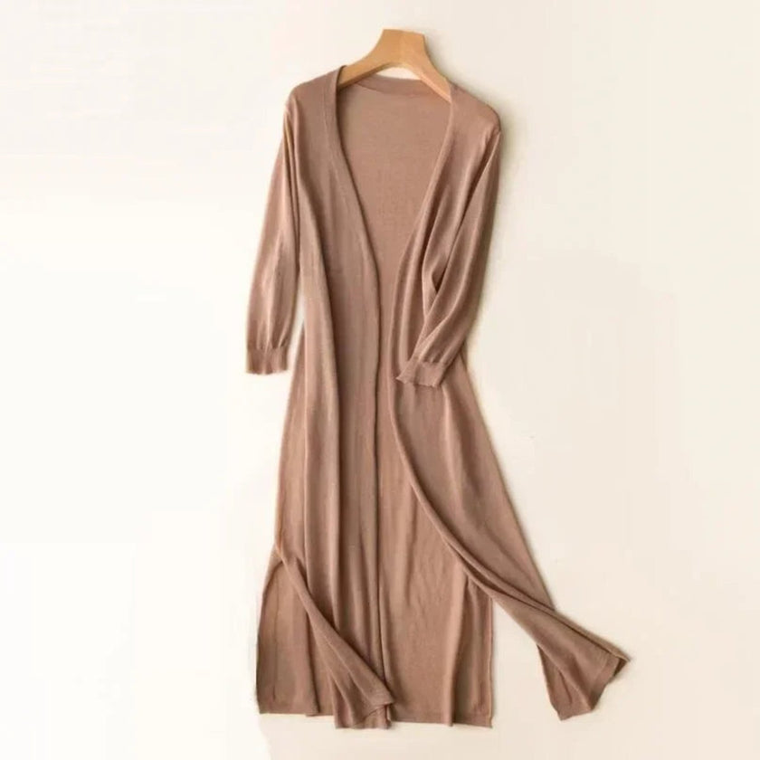 Isabella | Women's Soft Open-Front Long Knit Cardigan with Elegant for Layering