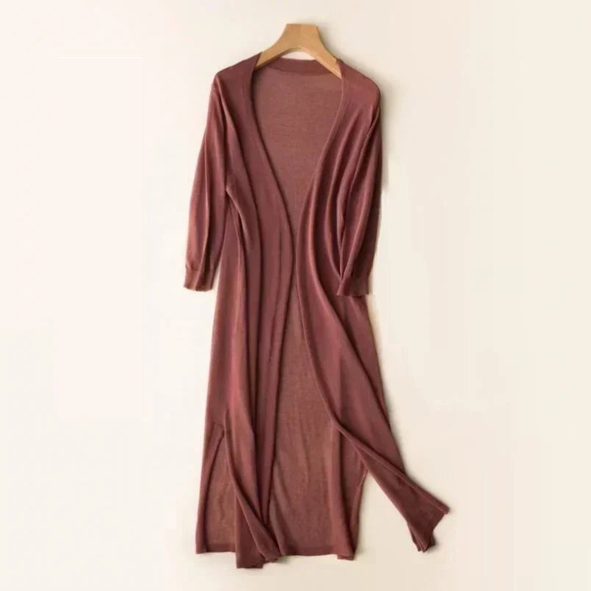 Long Cardigan Open Front Midi Length Lightweight Knit Cardigan Sweater | Merle