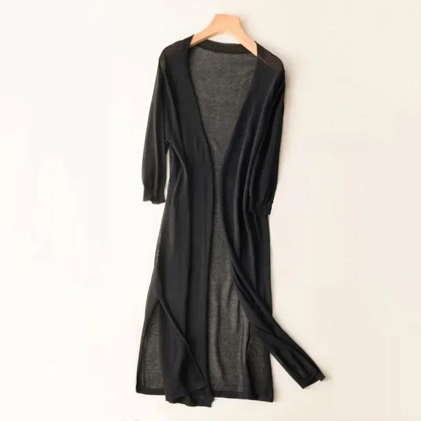 Isabella | Women's Soft Open-Front Long Knit Cardigan with Elegant for Layering