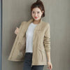 Bomber Jacket Women Lightweight Cropped Drawstring Waist Zip-Up