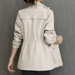 Bomber Jacket Women Lightweight Cropped Drawstring Waist Zip-Up