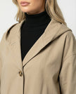 Trench Coat Women Waterproof Hooded Long Classic Longline
