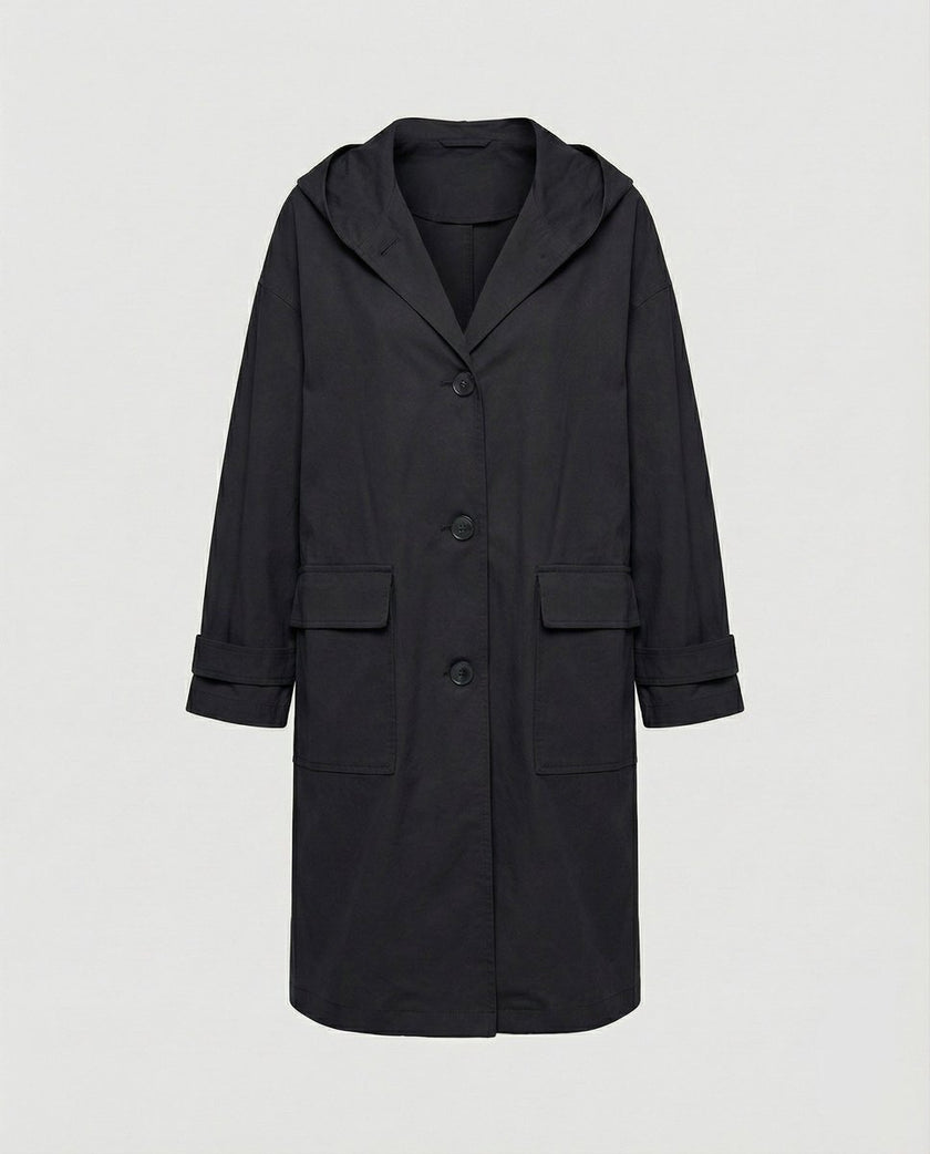Trench Coat Women Waterproof Hooded Long Classic Longline
