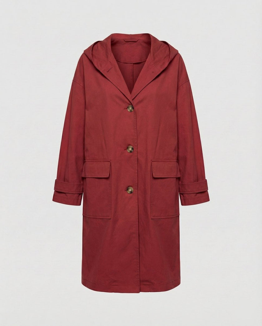 Trench Coat Women Waterproof Hooded Long Classic Longline