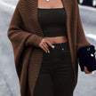 Madison | Women's Longline Open-Front Batwing-Sleeve Cardigan Knit Sweater with Wrap for Layering
