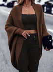 Madison | Women's Longline Open-Front Batwing-Sleeve Cardigan Knit Sweater with Wrap for Layering