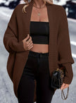 Madison | Women's Longline Open-Front Batwing-Sleeve Cardigan Knit Sweater with Wrap for Layering