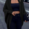 Madison | Women's Longline Open-Front Batwing-Sleeve Cardigan Knit Sweater with Wrap for Layering