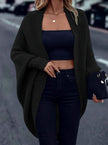 Madison | Women's Longline Open-Front Batwing-Sleeve Cardigan Knit Sweater with Wrap for Layering
