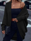 Madison | Women's Longline Open-Front Batwing-Sleeve Cardigan Knit Sweater with Wrap for Layering