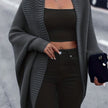 Madison | Women's Longline Open-Front Batwing-Sleeve Cardigan Knit Sweater with Wrap for Layering