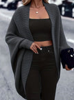 Madison | Women's Longline Open-Front Batwing-Sleeve Cardigan Knit Sweater with Wrap for Layering