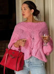 Bregje | Women's Loose Knit Sweater Off-Shoulder Relaxed Pullover with Oversized for Everyday