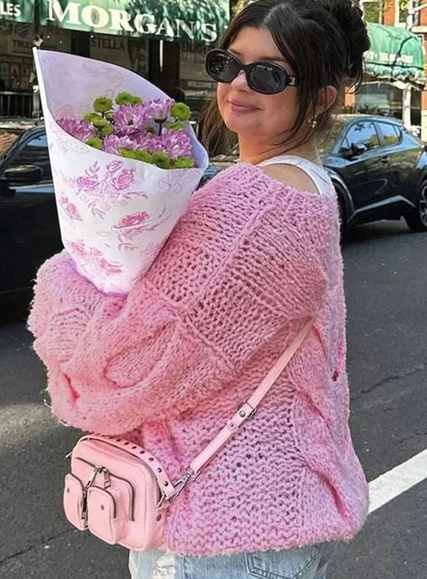 Bregje | Women's Loose Knit Sweater Off-Shoulder Relaxed Pullover with Oversized for Everyday