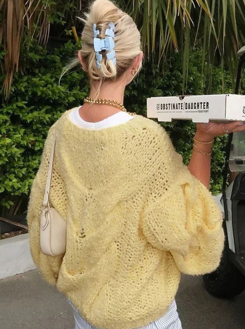 Bregje | Women's Loose Knit Sweater Off-Shoulder Relaxed Pullover with Oversized for Everyday