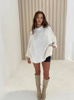 Fenna | Women's Loose Knit Sweater Oversized Mock-Neck Pullover with Turtleneck for Layering