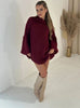 Fenna | Women's Loose Knit Sweater Oversized Mock-Neck Pullover with Turtleneck for Layering